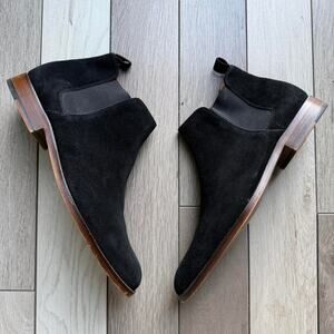 Aldo Black suede chelsea ankle boots